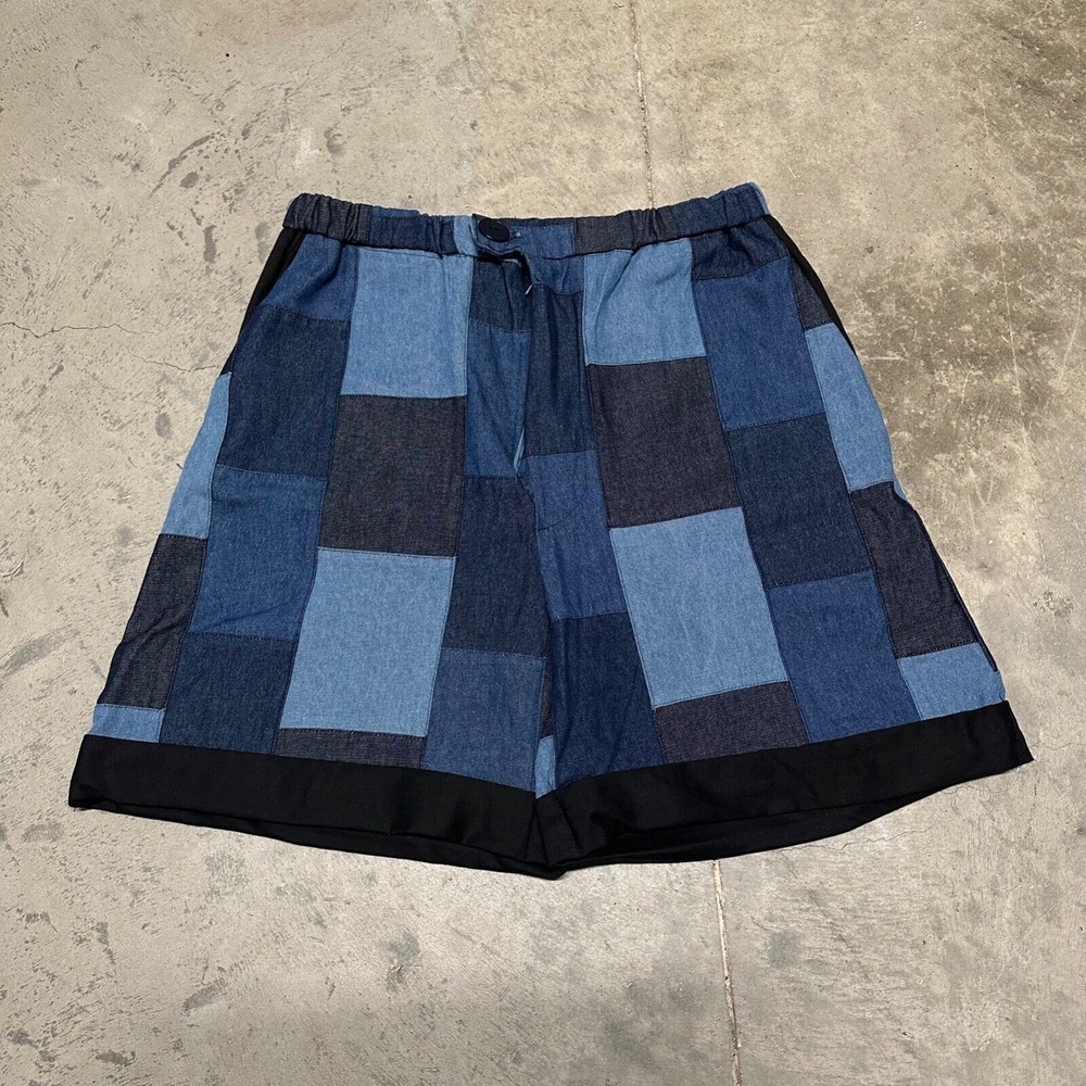 Womens Patchwork Denim Jean Shorts Size 30 Button‎ Fly High Rise Patchwork